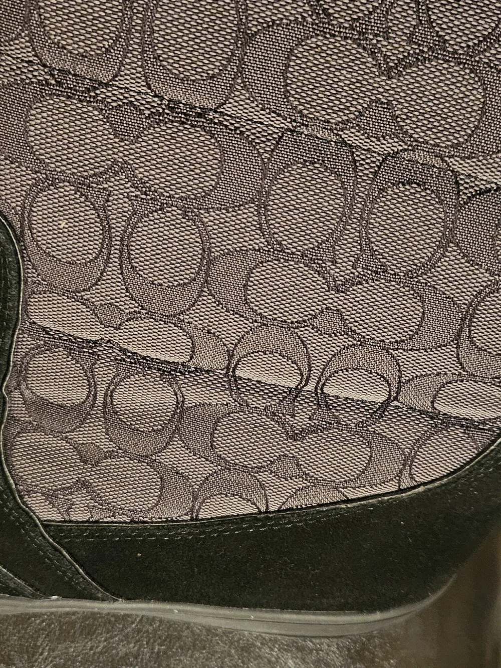 Coach Black Signature Pattern Shearling-Trim Winter Boots